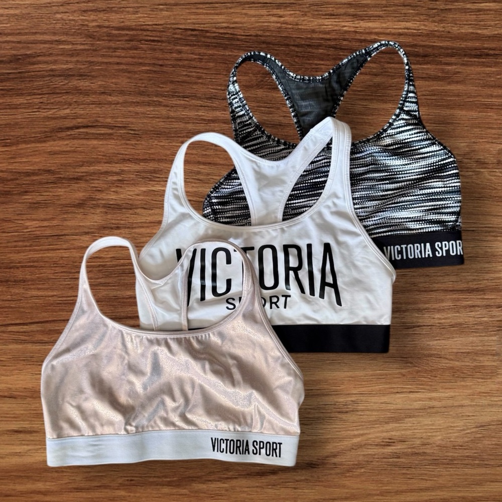 Set of 3 Victoria Sport Women's The Player Racerback Sports Bras
